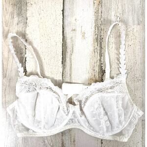 Wacoal Womens 36C White Lace Balconette Underwire Bra NEW Elegant